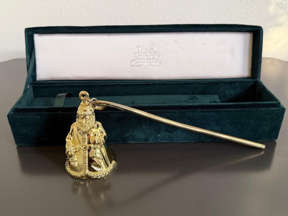 Vintage Santa Clause Candle Snuffer by Bombay Company with Velvet Box